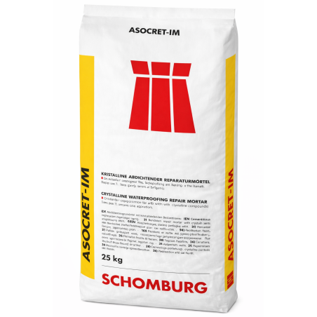 ASOCRET-IM ( АСОСКРЕТ-ІМ, уп 25кг, 2кг/м.п. (20х20мм) - кристалоутворювальний ремонтний розчин для бетону
